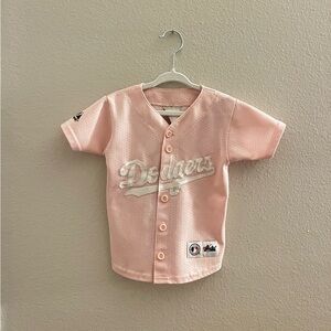 Toddler Pink Dodgers Youth Jersey 3t
